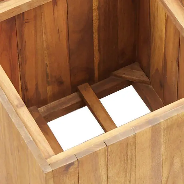 Alt view image 4 of 11 - vidaXL Solid Acacia Wood Garden Raised Bed Pot 9.6"x9.6"x9.8" Planter Box