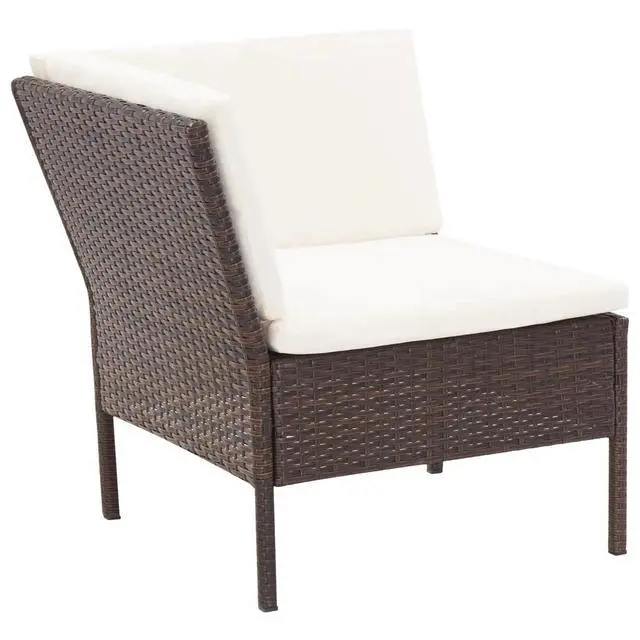 Alt view image 9 of 11 - vidaXL 6 Piece Garden Lounge Set with Cushions Poly Rattan Brown