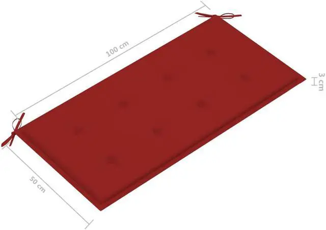 Alt view image 5 of 12 - vidaXL Bench Cushion Water Repellent Garden Seat Cushion Red Oxford Fabric