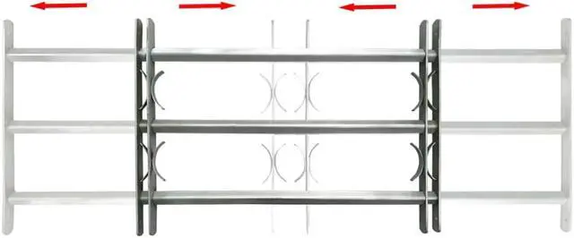 Alt view image 5 of 10 - Adjustable Security Grille for Windows with 3 Crossbars 39.4"-59.1"