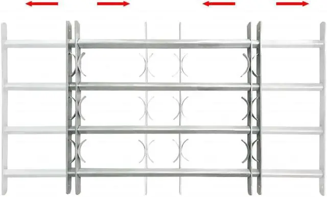 Alt view image 2 of 10 - vidaXL Window Security Bars Extendable Window Guard Grill Galvanized Steel