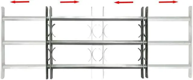 Alt view image 2 of 10 - Adjustable Security Grille for Windows with 3 Crossbars 27.6"-41.3" Hardware