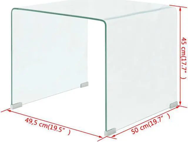 Alt view image 4 of 14 - vidaXL Coffee Table Sofa End Table Side Table Nightstand Tempered Glass Clear