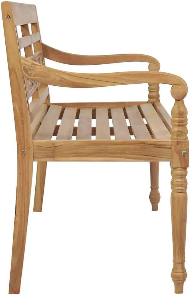 Alt view image 3 of 11 - vidaXL Batavia Bench Wooden Garden Bench Patio Loveseat for Outdoor Porch Teak