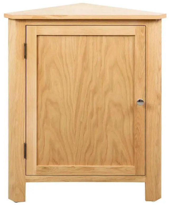Alt view image 13 of 20 - vidaXL Solid Oak Wood Corner Cabinet Space Saving Storage 23.2" Hallway Shelf