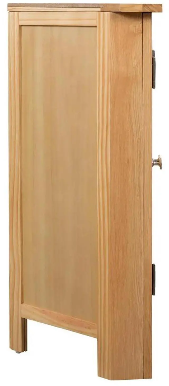 Alt view image 15 of 17 - vidaXL Solid Oak Wood Corner Cabinet Space Saving Storage 31.4" Hallway Shelf