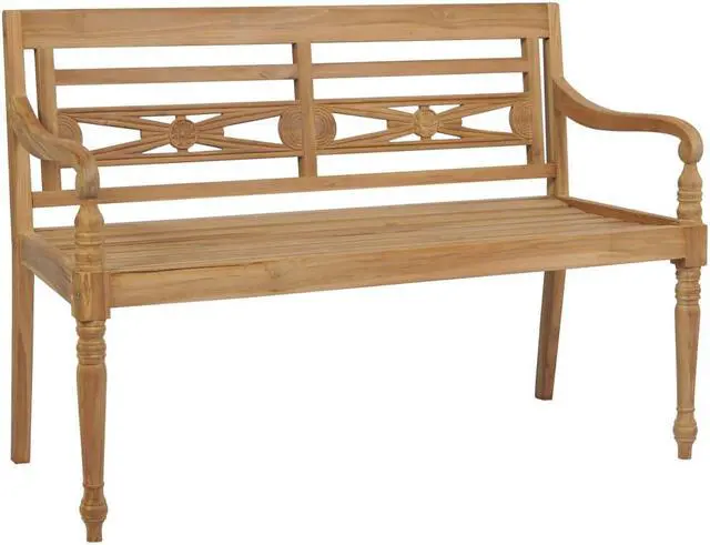 Main image of vidaXL Batavia Bench Wooden Garden Bench Patio Loveseat for Outdoor Porch Teak