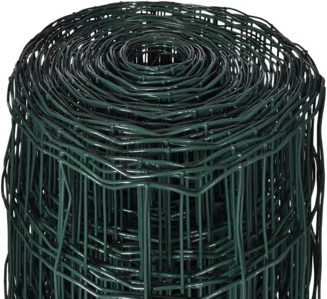 Alt view image 4 of 10 - vidaXL Euro Fence Steel 82ft x 3.3ft Green Garden Privacy Border Enclosure