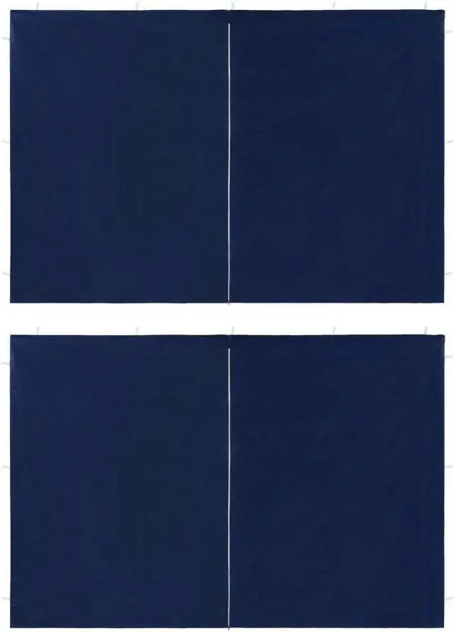 Main image of vidaXL Party Tent Sidewall 2 Pcs Patio Canopy Sidewall with Zipper PE Blue