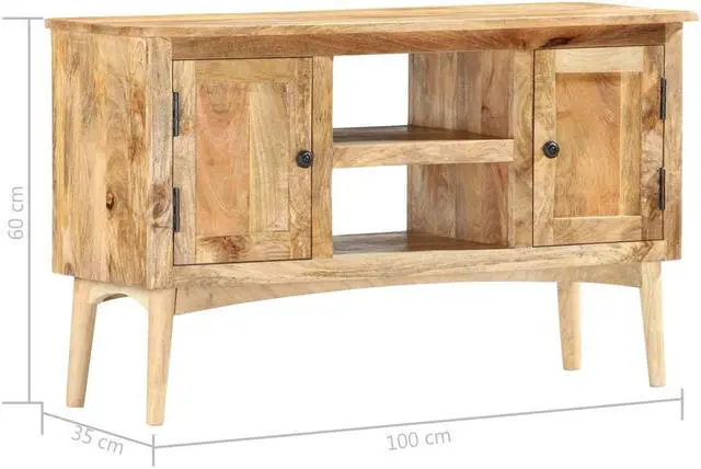 Alt view image 6 of 15 - vidaXL Sideboard 39.4"x13.8"x23.6" Solid Mango Wood