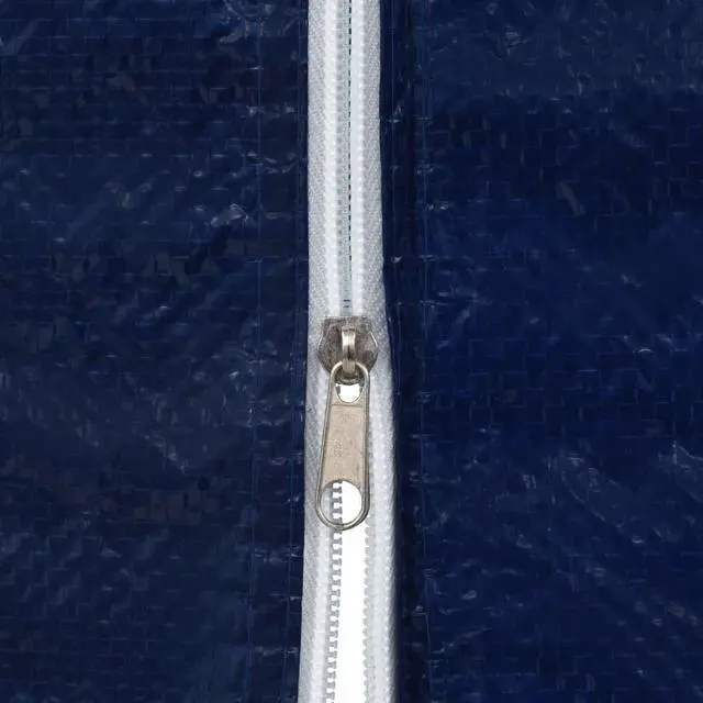 Alt view image 3 of 8 - vidaXL Party Tent Sidewall 2 Pcs Patio Canopy Sidewall with Zipper PE Blue
