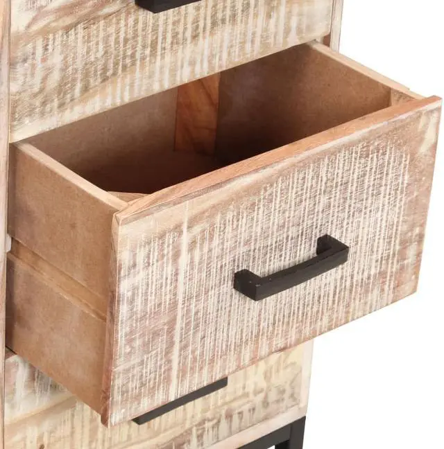 Alt view image 5 of 11 - vidaXL Sideboard Buffet Cabinet Side Table with Drawers White Solid Wood Acacia