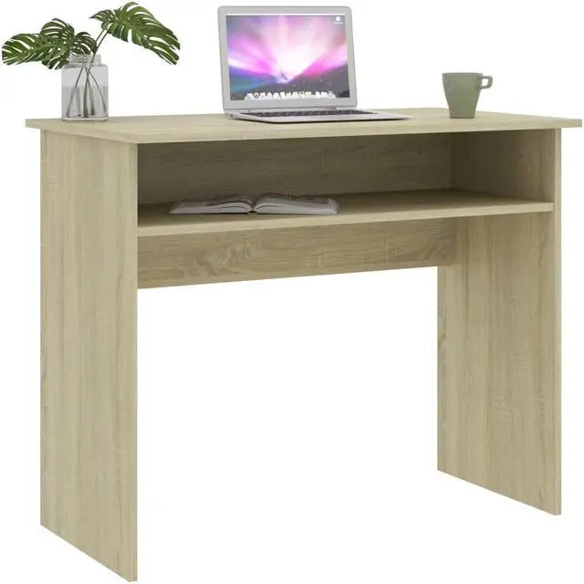 Alt view image 3 of 7 - vidaXL Writing Desk with Drawers Office Computer Desk Solid Mahogany Wood