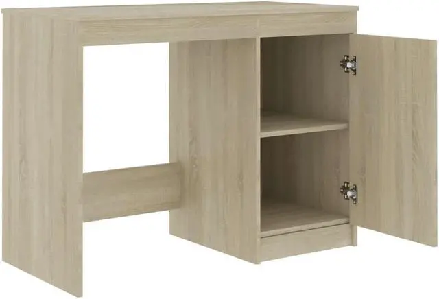 Alt view image 6 of 13 - vidaXL Desk Computer Desk Home Office Desk Shelves Sonoma Oak Engineered Wood