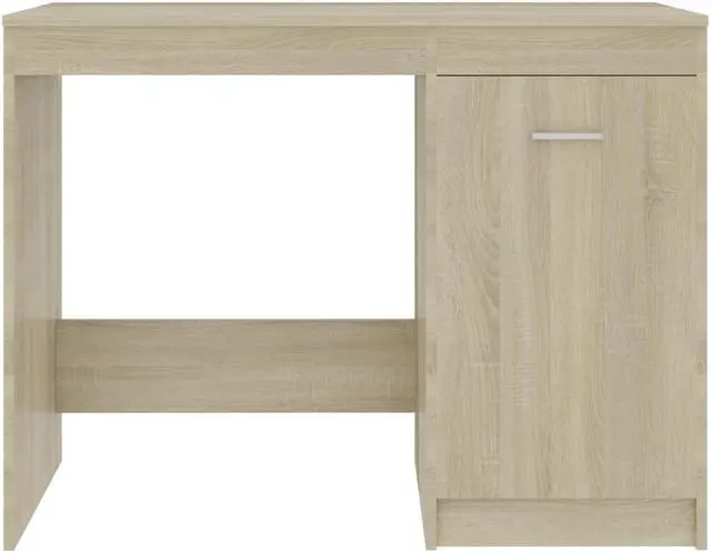 Alt view image 7 of 13 - vidaXL Desk Computer Desk Home Office Desk Shelves Sonoma Oak Engineered Wood