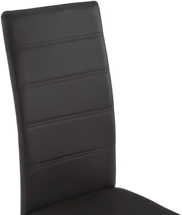 Alt view image 6 of 10 - vidaXL Dining Chair 4 Pcs Cantilever Dining Side Chair Brown Faux Leather