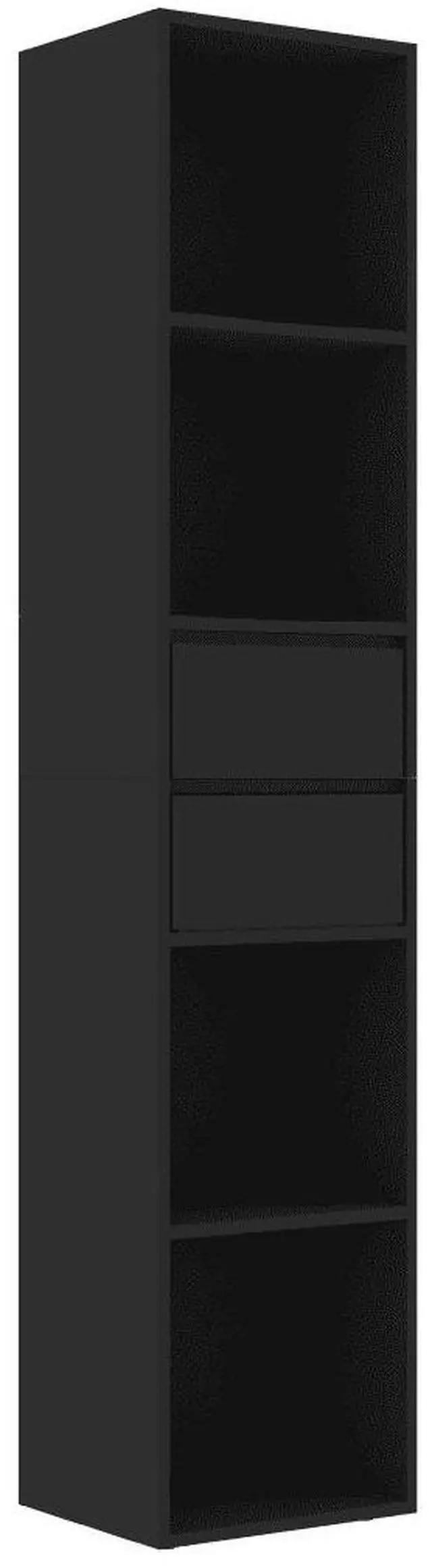 Alt view image 15 of 16 - vidaXL Book Cabinet Black Engineered Wood Bookcase Book Shelf Rack Organizer