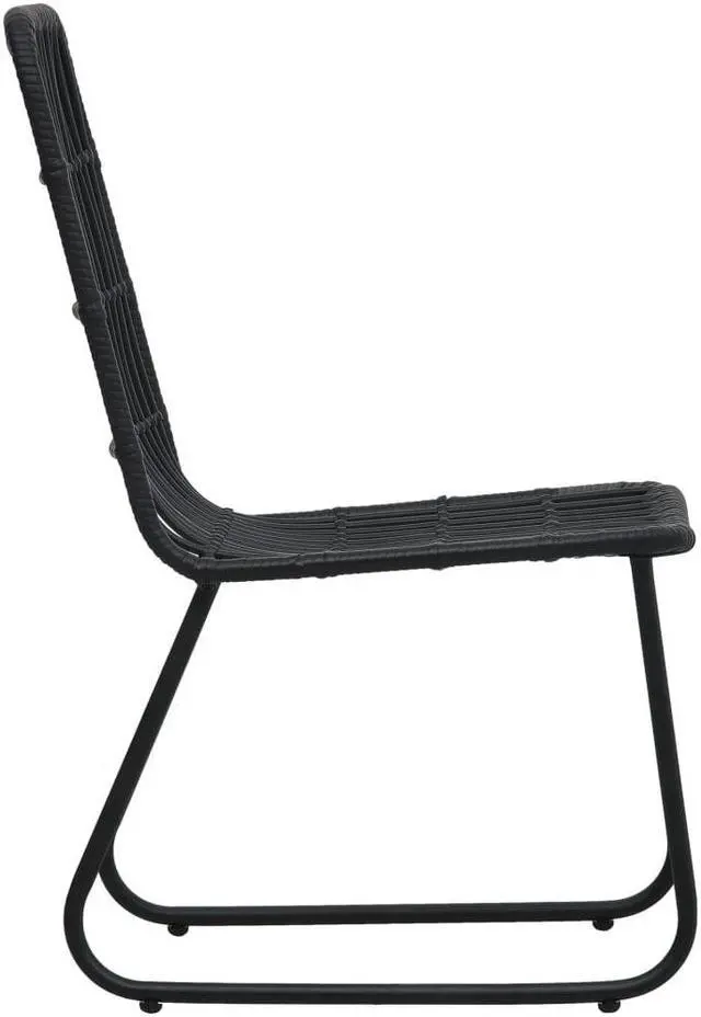 Alt view image 8 of 14 - vidaXL Garden Chair Set of 2 Black PE Rattan, Powder-Coated Steel