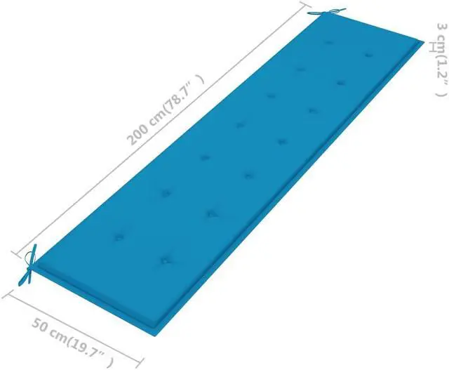 Alt view image 15 of 18 - vidaXL Bench Cushion Water Repellent Garden Seat Cushion Blue Oxford Fabric