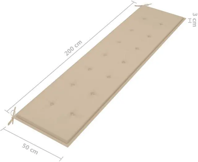 Alt view image 5 of 17 - vidaXL Bench Cushion Water Repellent Garden Seat Cushion Beige Oxford Fabric