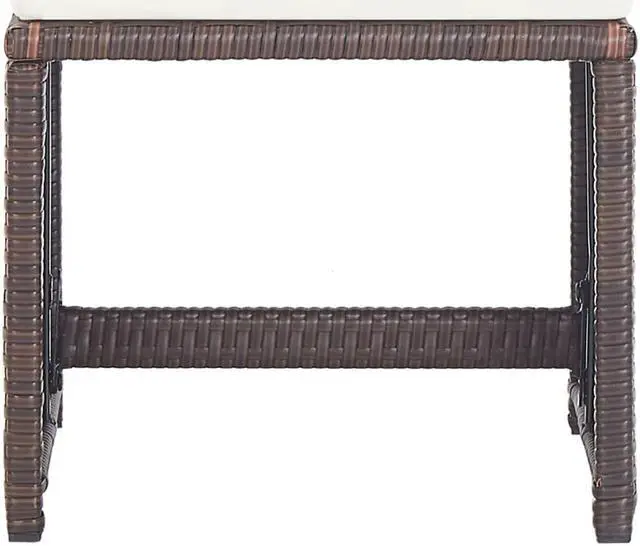Alt view image 3 of 11 - vidaXL 2x Patio Stools with Cushions Poly Rattan Brown Seat Chairs Set Pads