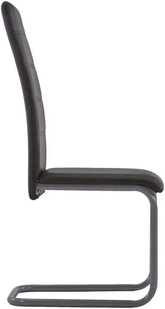 Alt view image 4 of 10 - vidaXL Dining Chair 4 Pcs Cantilever Dining Side Chair Brown Faux Leather