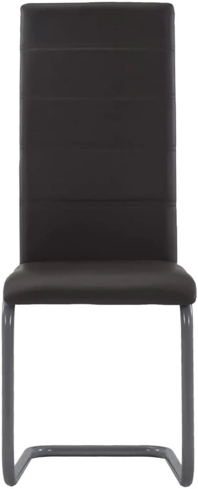 Alt view image 3 of 10 - vidaXL Dining Chair 4 Pcs Cantilever Dining Side Chair Brown Faux Leather