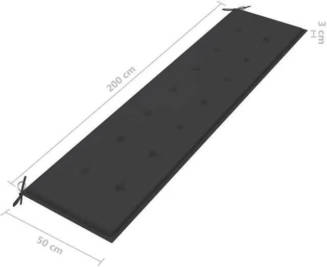 Alt view image 5 of 14 - vidaXL Garden Bench Cushion Anthracite 200x50x4 cm Oxford Fabric