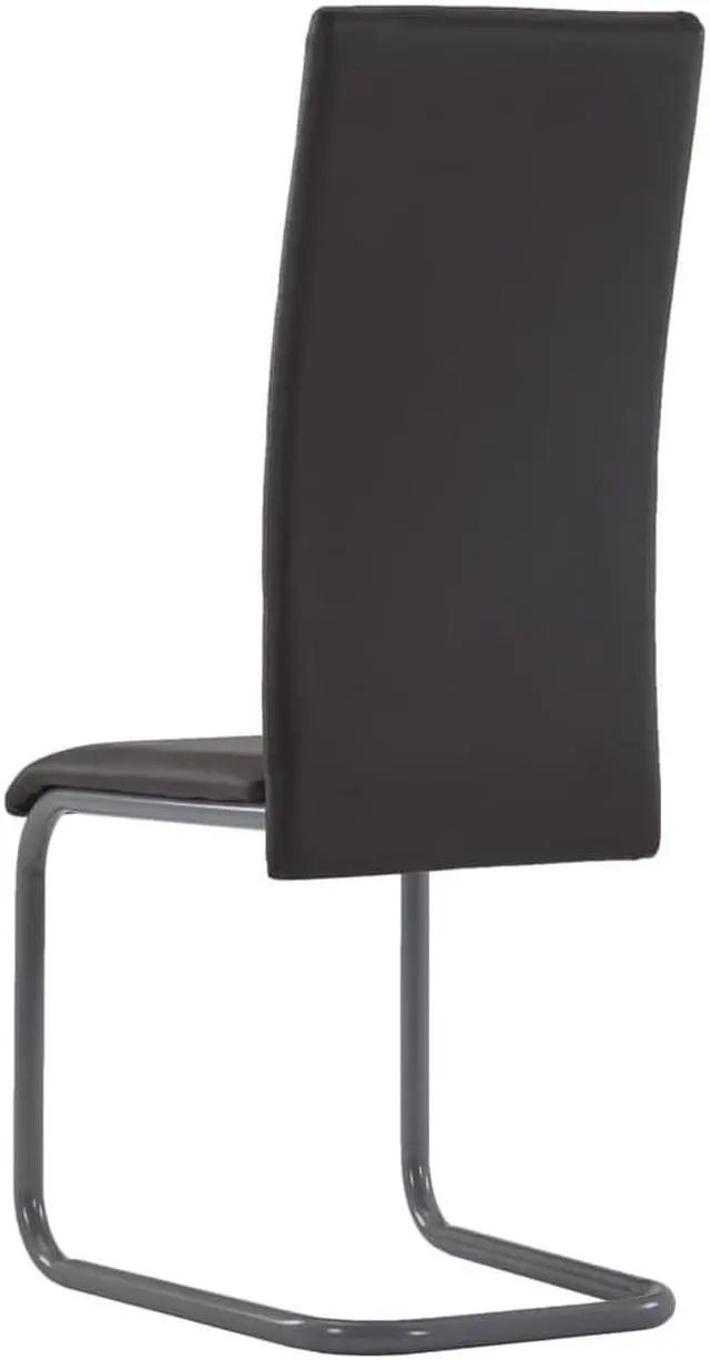 Alt view image 5 of 10 - vidaXL Dining Chair 4 Pcs Cantilever Dining Side Chair Brown Faux Leather