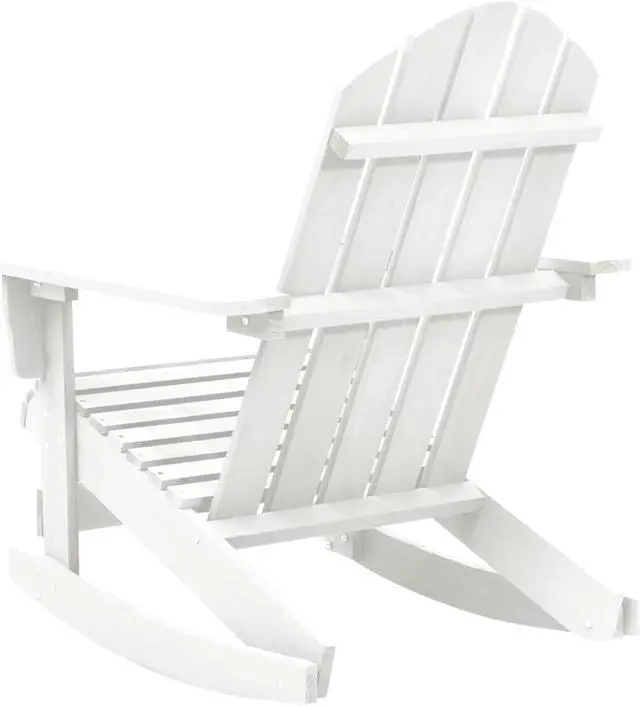 Alt view image 7 of 14 - vidaXL Garden Rocking Chair Wood White