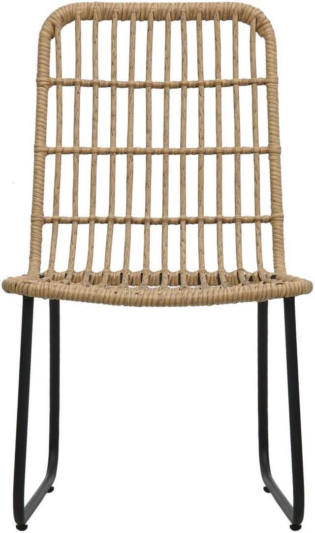 Alt view image 8 of 16 - vidaXL Garden Chairs 2 pcs Poly Rattan Oak