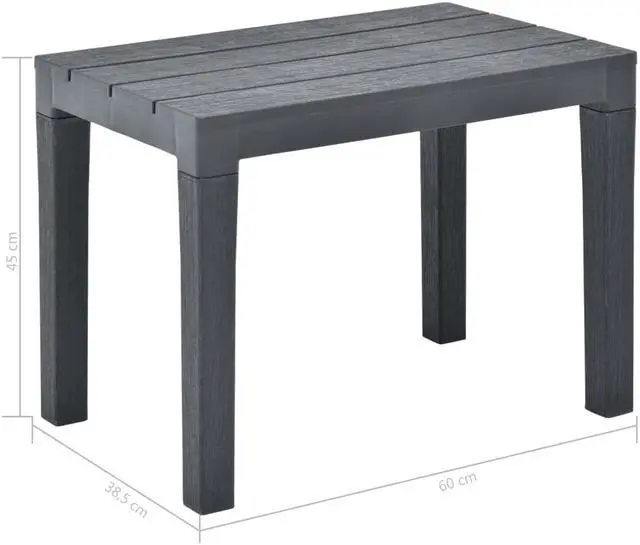 Alt view image 6 of 11 - vidaXL 2x Patio Benches Anthracite Plastic Outdoor Garden Poolside Chairs Seat