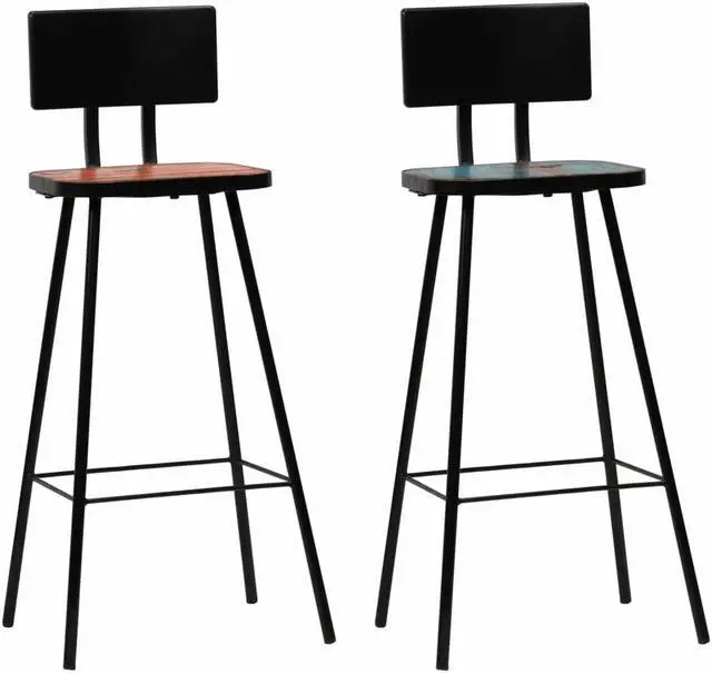 Main image of vidaXL Bar Stools Bar Seats Counter Height Stools 2 Pcs Solid Reclaimed Wood