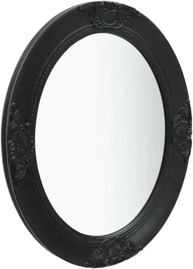 Alt view image 2 of 18 - vidaXL Wall Mirror Baroque Hanging Oval Mirror for Bedroom Living Room Black