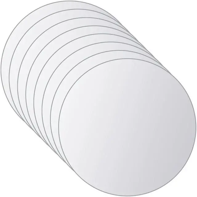 Alt view image 3 of 11 - vidaXL 8x Mirror Tiles Round Glass Wall Mirror Home Decor Bathroom Bedroom
