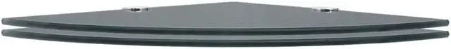 Alt view image 2 of 7 - vidaXL Wall Corner Shelves Display Floating Corner Shelves 2 Pcs Black Glass
