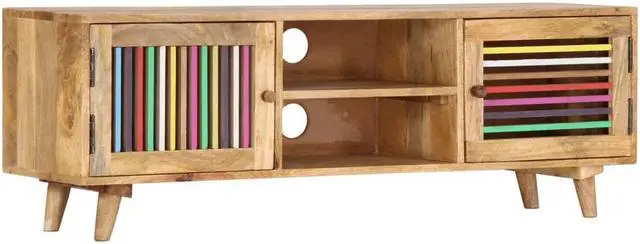 Alt view image 7 of 7 - vidaXL TV Cabinet 47.2"x11.8"x15.7" Solid Mango Wood