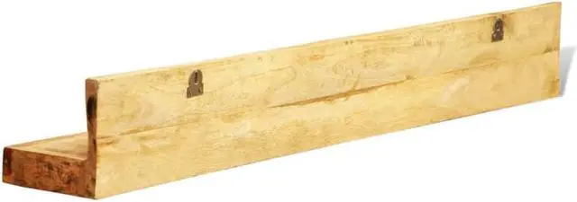 Alt view image 5 of 14 - Rustic 2pc Floating Shelf Solid Mango Wood Wall Display Shelf Vintage Home Decor