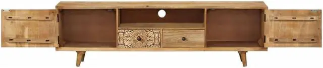 Alt view image 7 of 15 - vidaXL TV Cabinet 55.1"x11.8"x15.7" Solid Mango Wood