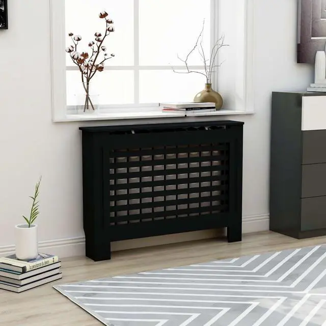 Main image of vidaXL Radiator Cover Radiator Guard for Home Office Heater Cover Black MDF