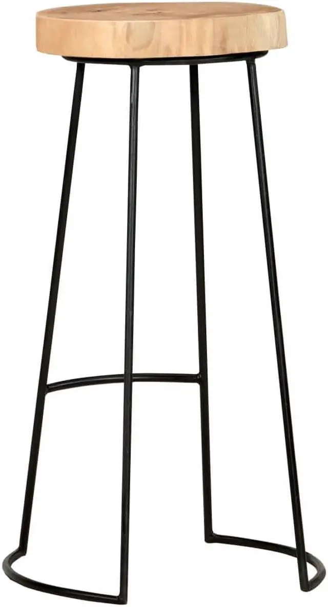 Alt view image 5 of 17 - vidaXL Bar Stools Bar Seats Counter Height Stools 2 Pcs Solid acacia wood