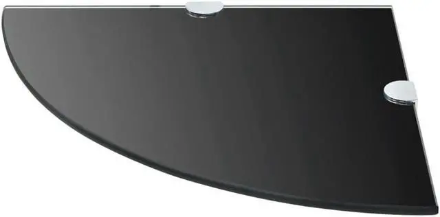 Alt view image 3 of 7 - vidaXL Wall Corner Shelves Display Floating Corner Shelves 2 Pcs Black Glass