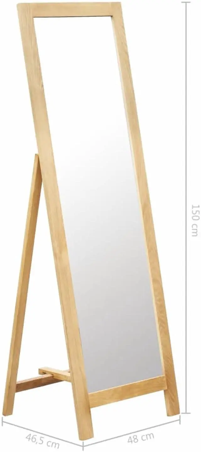 Alt view image 6 of 13 - vidaXL Floor Mirror Vanity Standing Mirror Full Length Mirror Solid Oak Wood