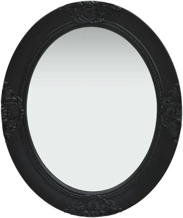 Main image of vidaXL Wall Mirror Baroque Hanging Oval Mirror for Bedroom Living Room Black