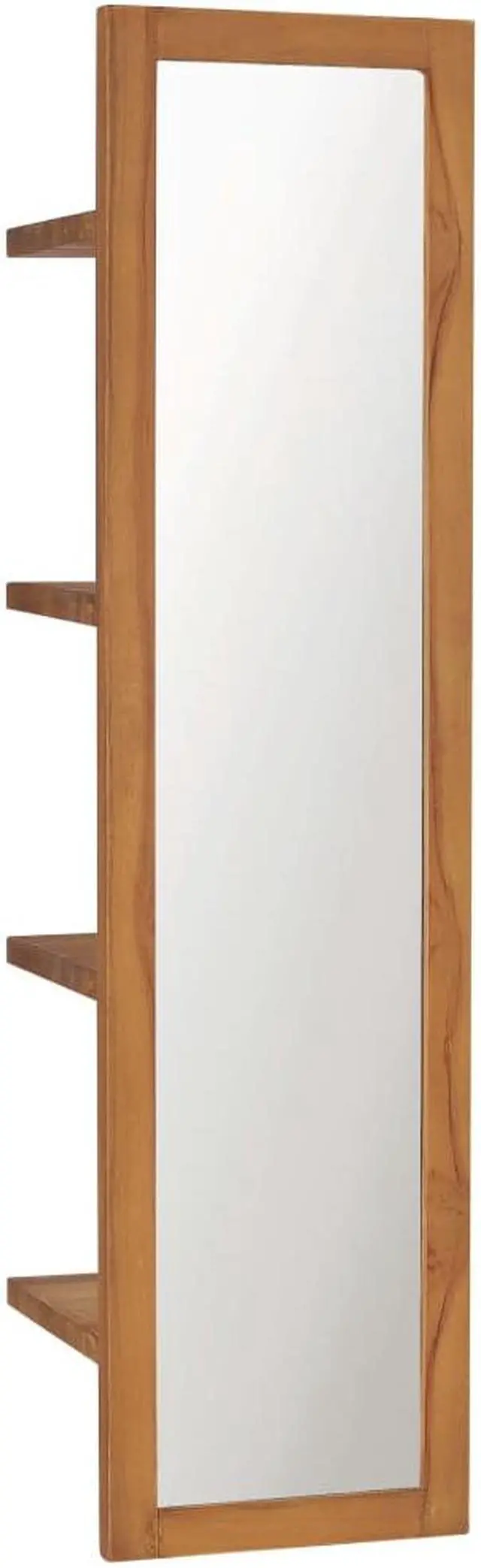 Main image of vidaXL Wall Mirror Decorative Mirror with Shelves Hall Mirror Solid Teak Wood