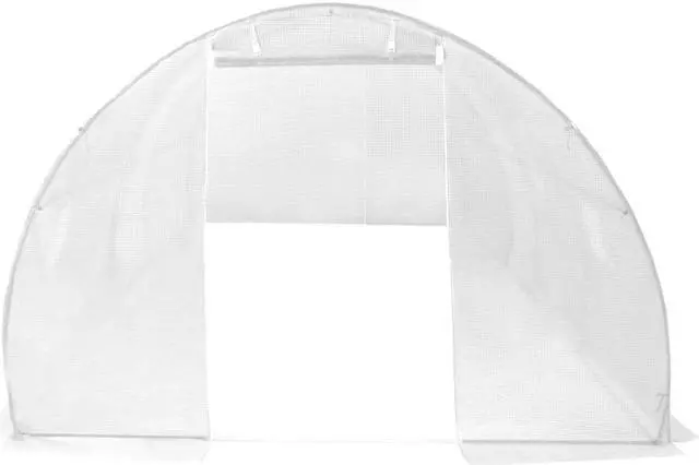 Alt view image 6 of 7 - vidaXL Greenhouse Outdoor Grow House Green House with Base Frame Aluminum