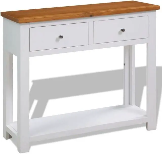 Alt view image 9 of 13 - vidaXL Solid Oak Wood Console Table Entryway Accent Table Hallway Display