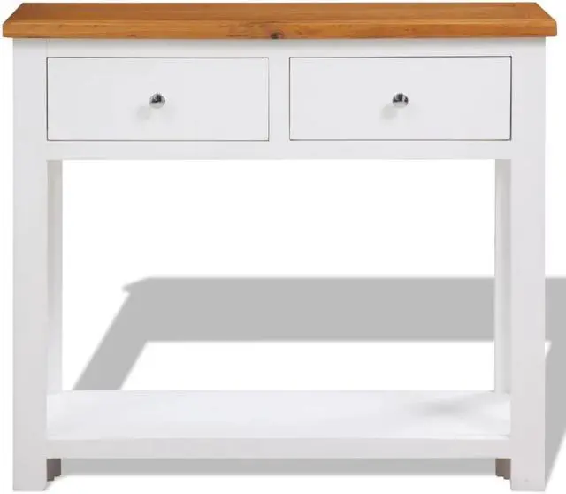 Alt view image 10 of 13 - vidaXL Solid Oak Wood Console Table Entryway Accent Table Hallway Display