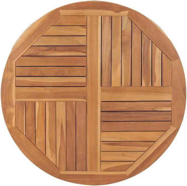 Alt view image 5 of 11 - vidaXL Table Top Solid Teak Wood Round 1" 35.4"