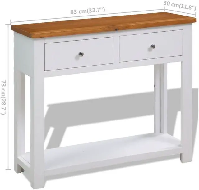 Alt view image 3 of 13 - vidaXL Solid Oak Wood Console Table Entryway Accent Table Hallway Display